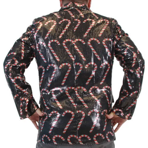 Sequin Candy Cane Blazer JulesRoche Hand Washable Christmas Jacket