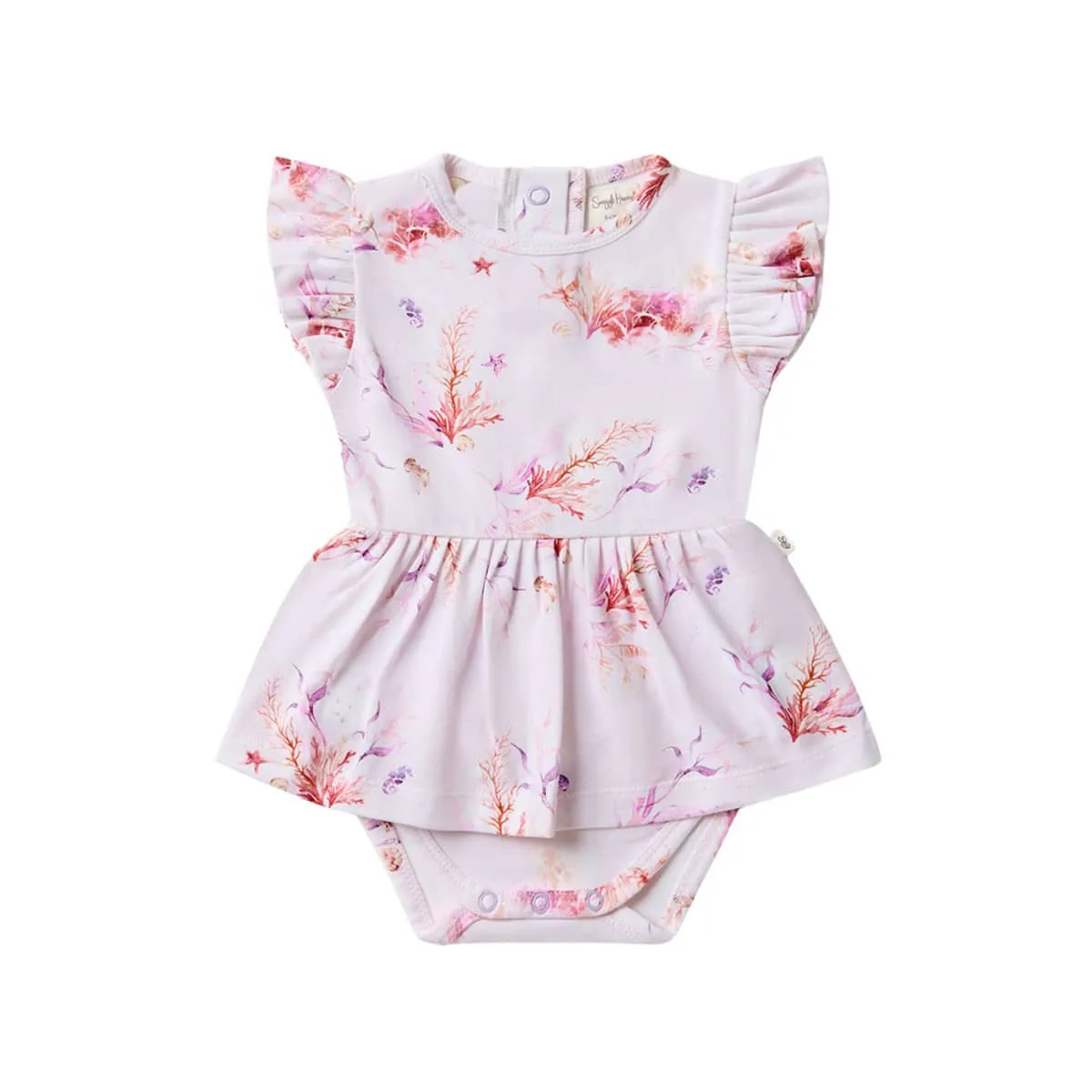 Snuggle Hunny Dress - Coral Organic