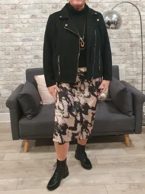 Splash Pattern Satin Skirt