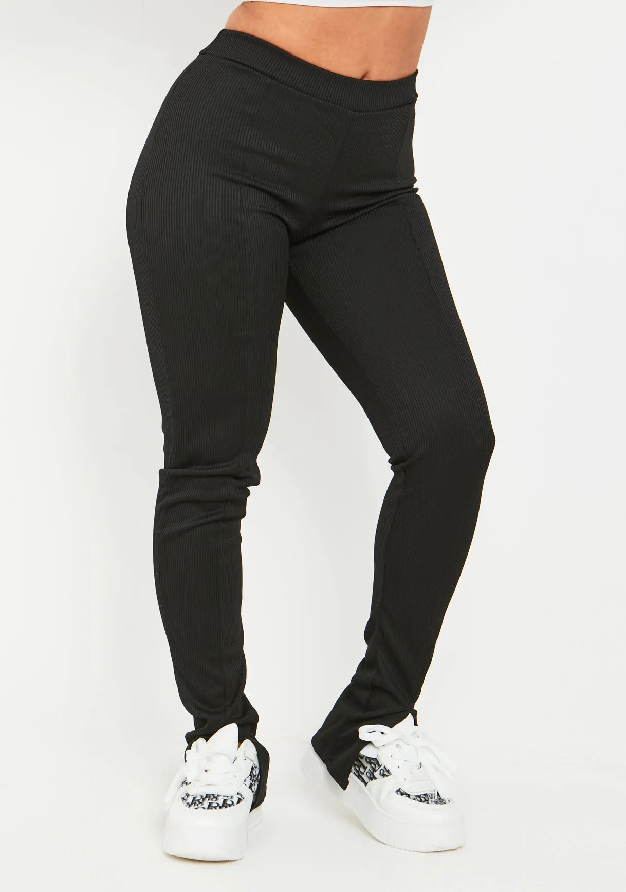 Stassie Black Thick Rib Leggings