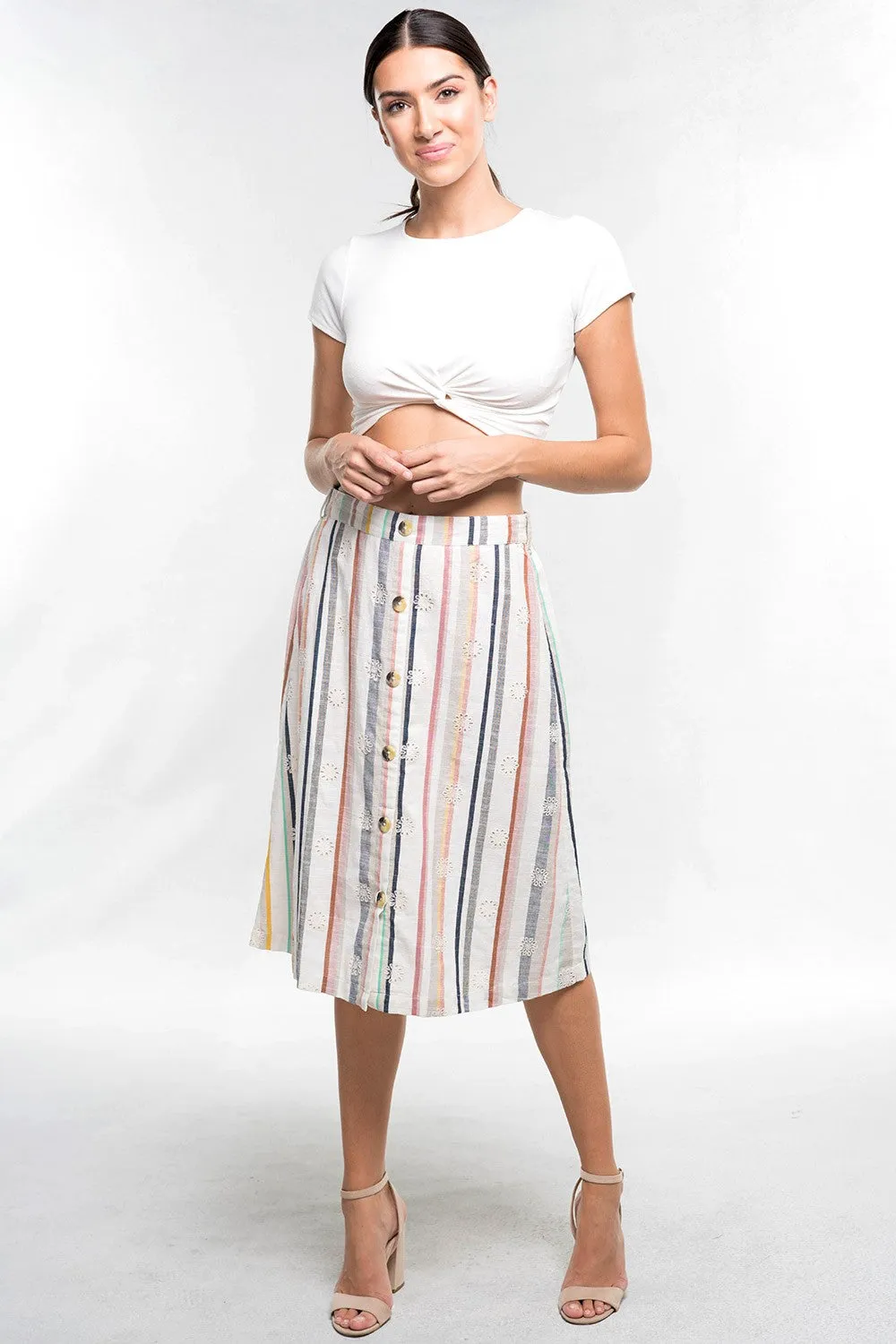 Striped Midi Skirt