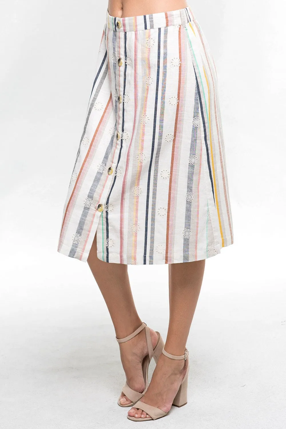 Striped Midi Skirt