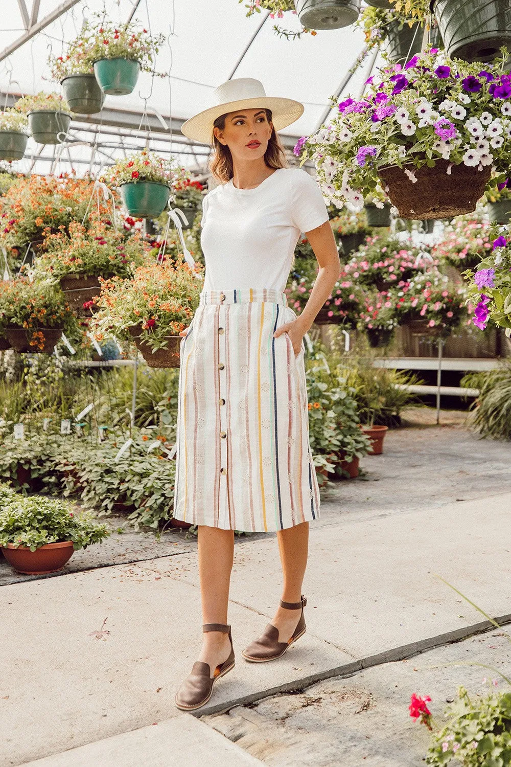 Striped Midi Skirt
