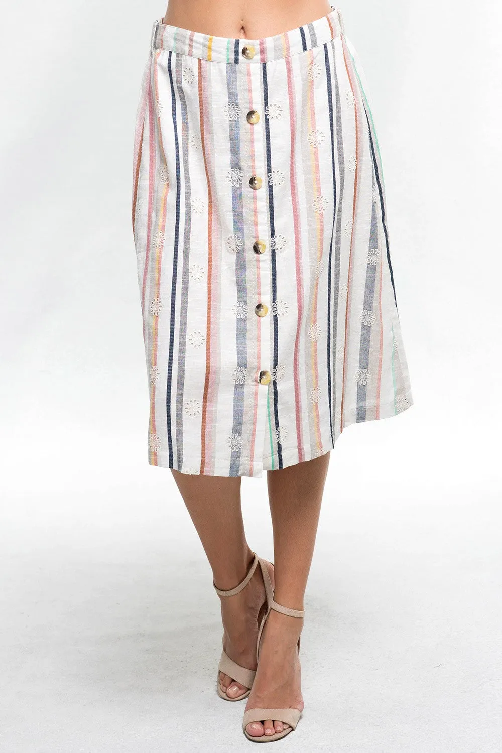 Striped Midi Skirt