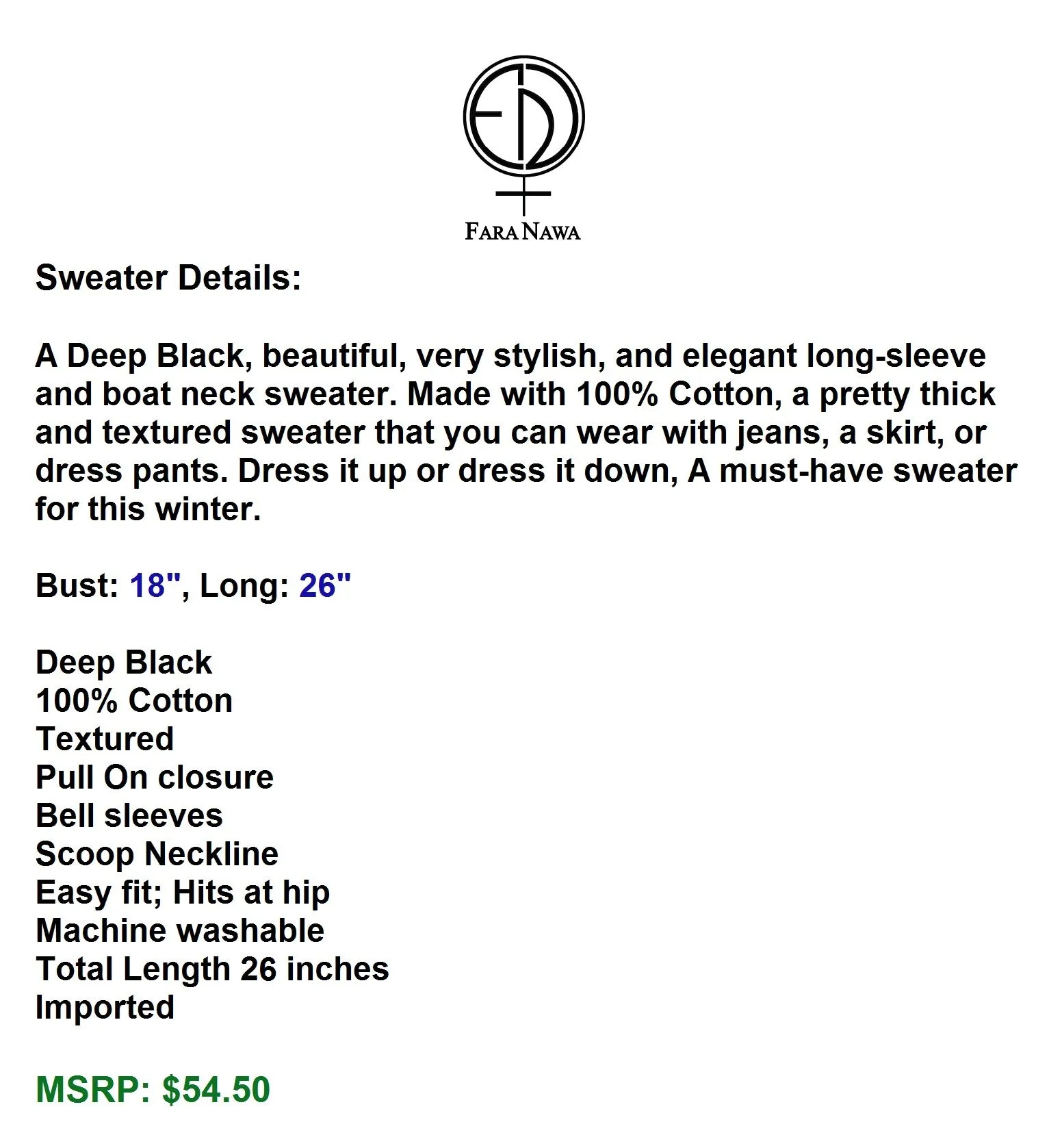 Style & Co Cotton Bell-Sleeve Sweater, Size S