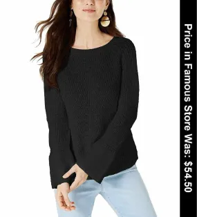 Style & Co Cotton Bell-Sleeve Sweater, Size S