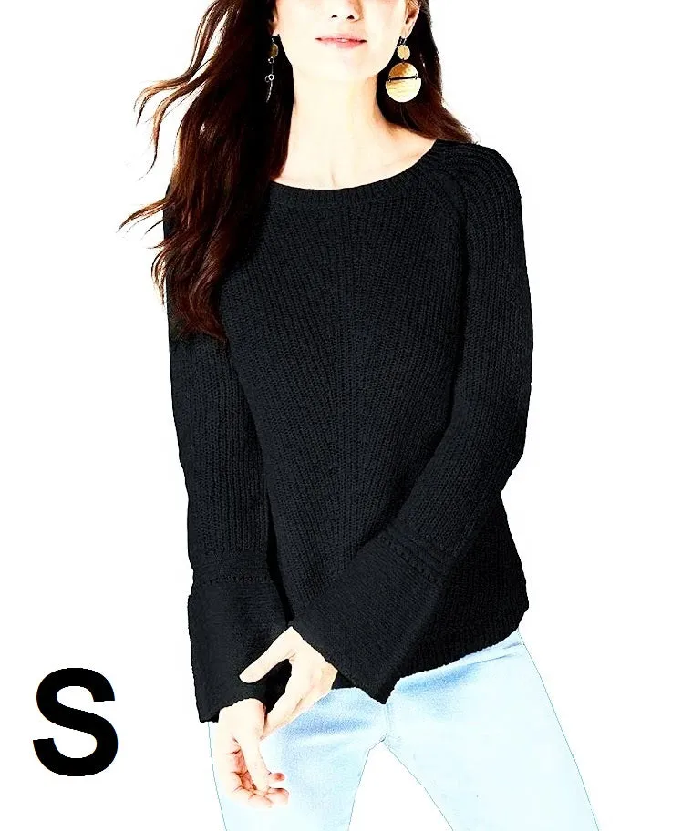 Style & Co Cotton Bell-Sleeve Sweater, Size S