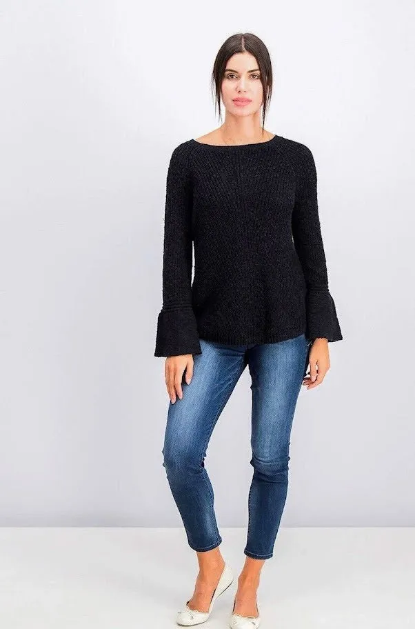 Style & Co Cotton Bell-Sleeve Sweater, Size S