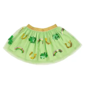 Sweet Wink Lucky Sequin Shamrock Tutu Skirt
