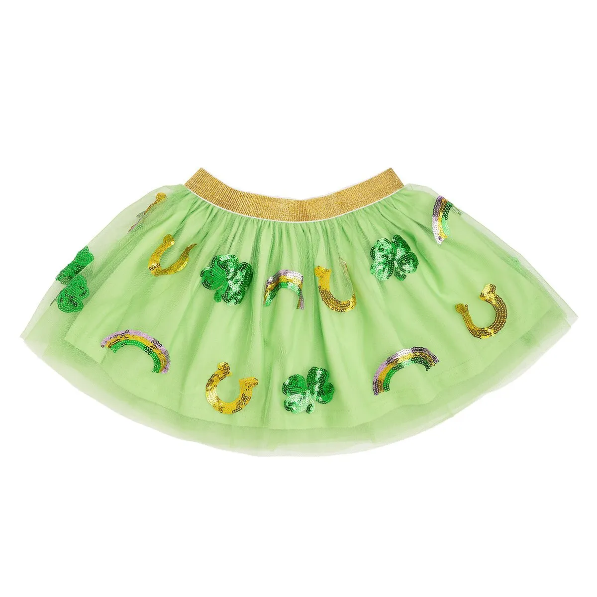 Sweet Wink Lucky Sequin Shamrock Tutu Skirt