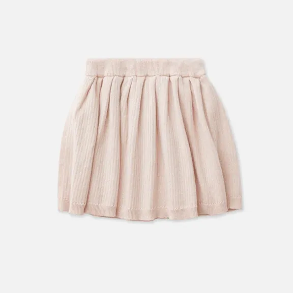 Texture Rib Knit Skirt - Ballet Pink