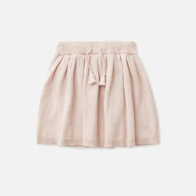 Texture Rib Knit Skirt - Ballet Pink