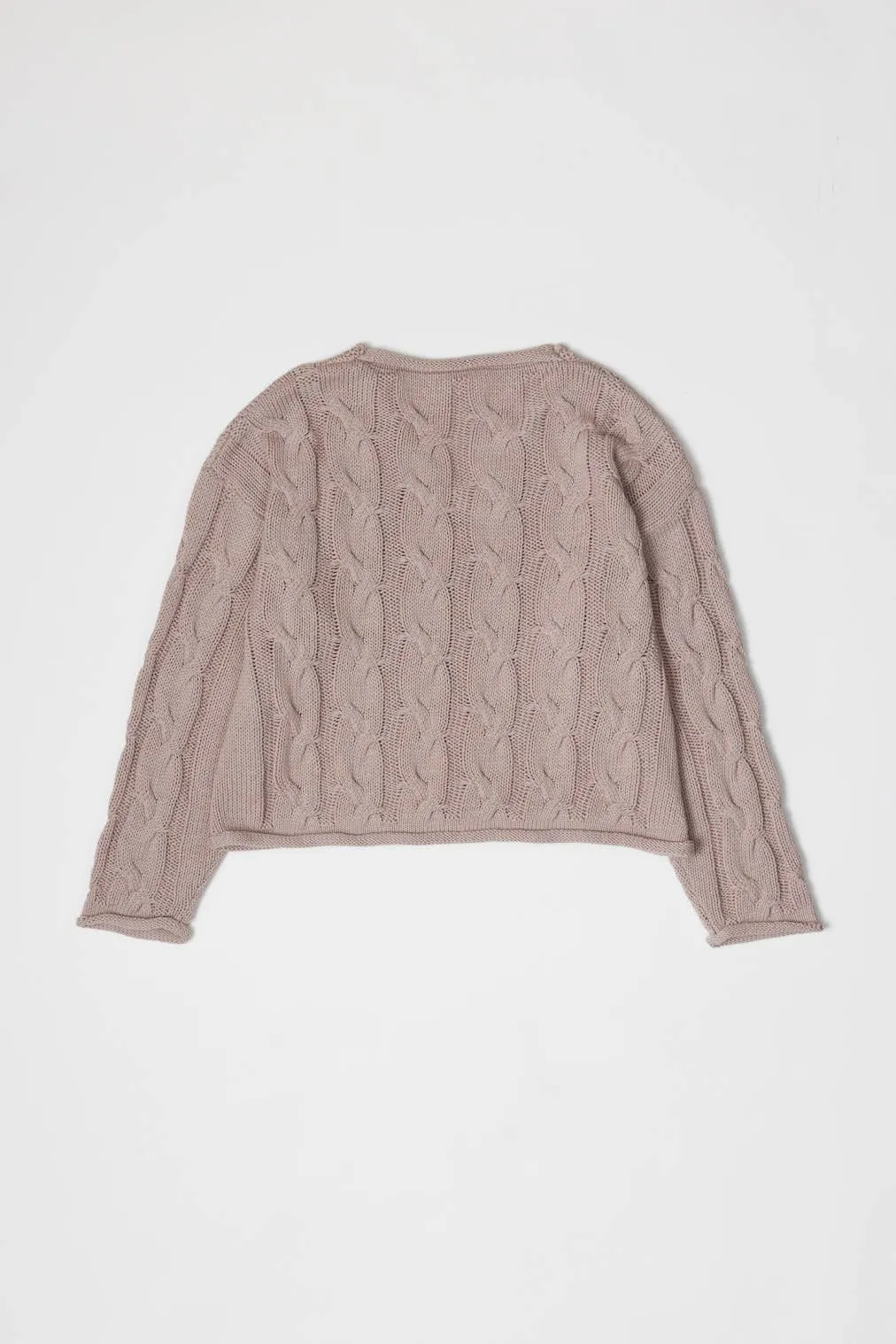 The Charlotte Sweater | Detailed V-Neck Cable Knit Pullover: CREAM / SMALL