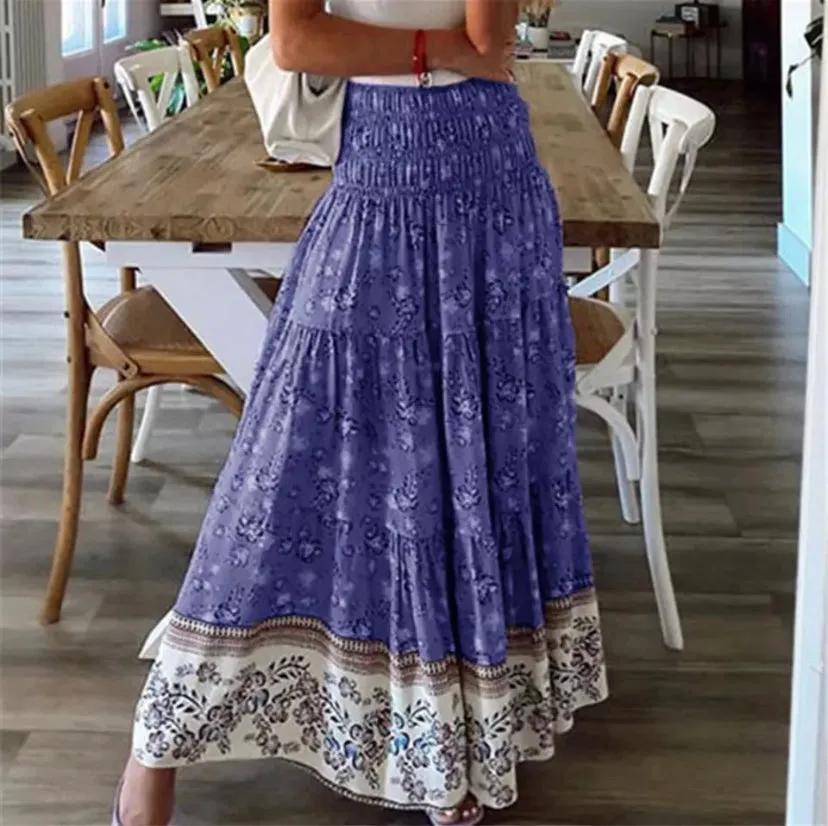 Tiered Floral Boho Skirt