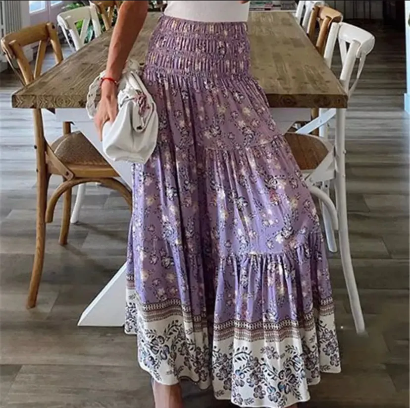Tiered Floral Boho Skirt