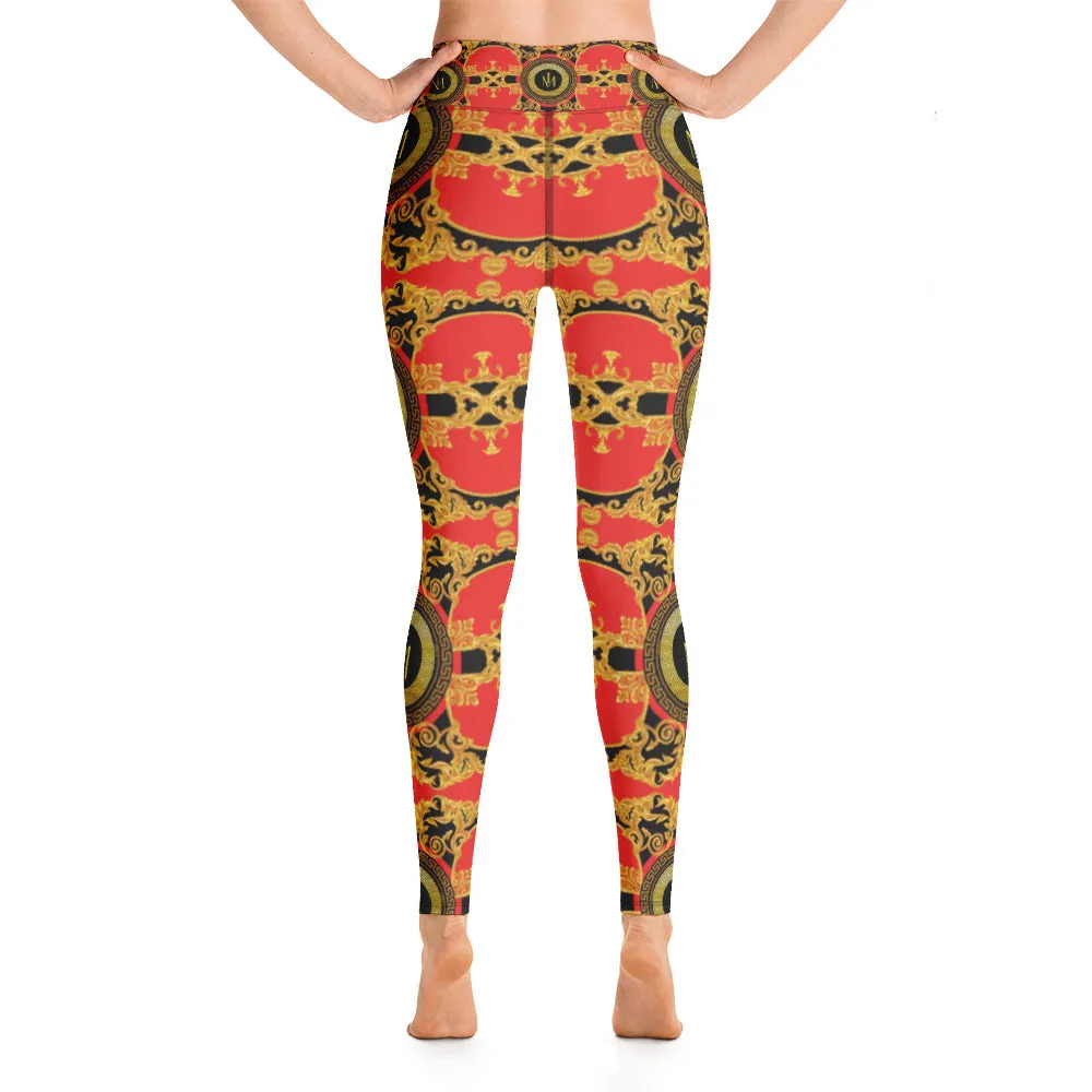 TM Greca Red Yoga Leggings