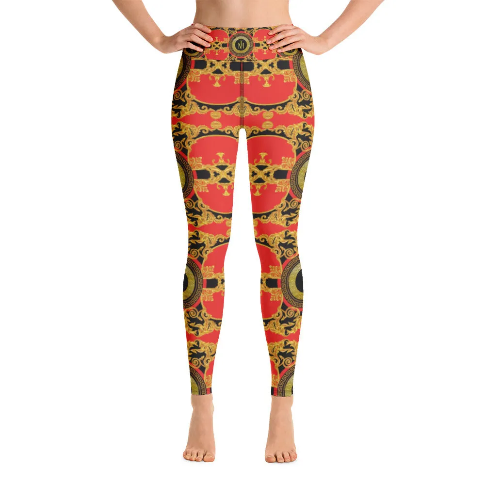 TM Greca Red Yoga Leggings