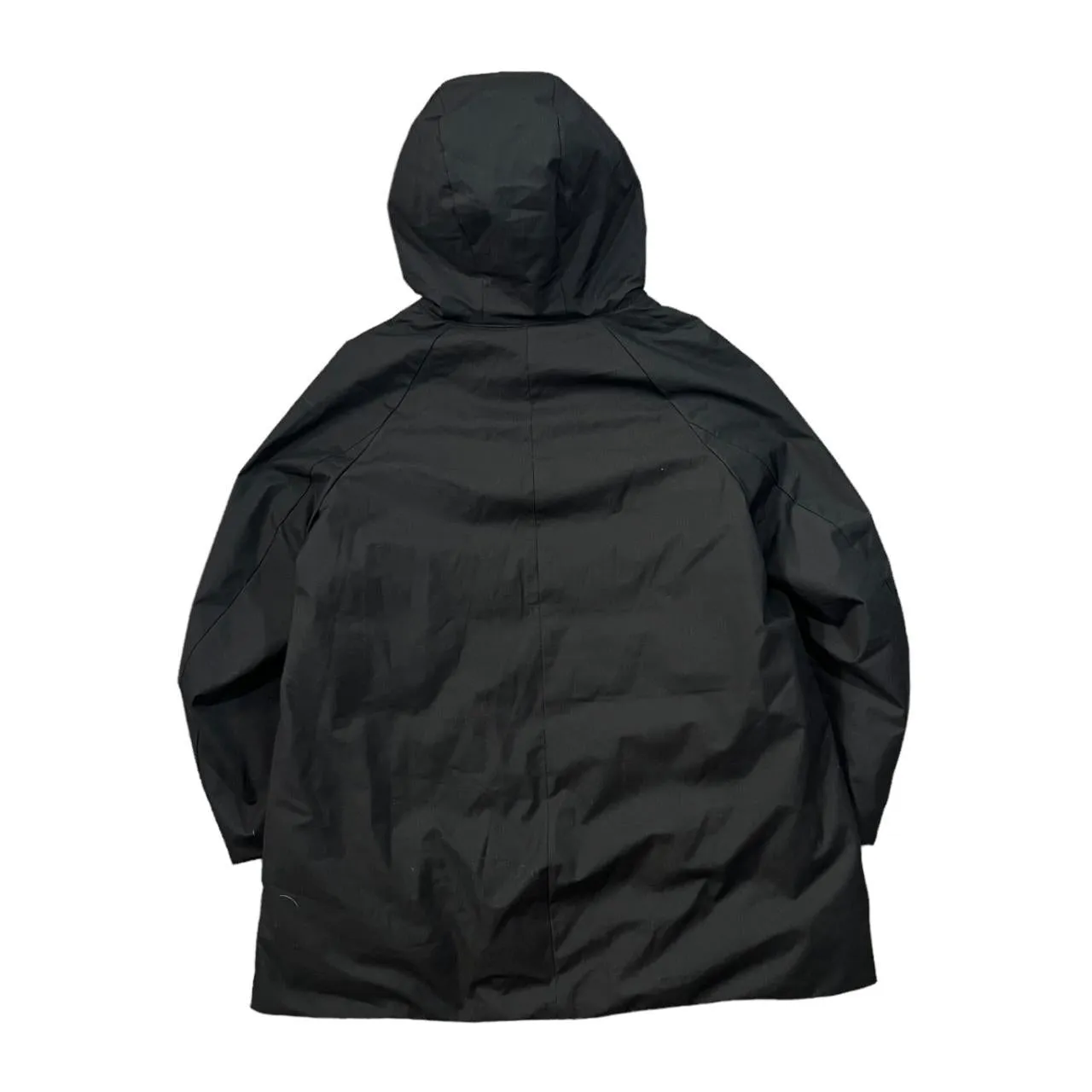 UNI QLO Classic Minimal Black Hooded Down Feather Fill Padded Jacket Coat