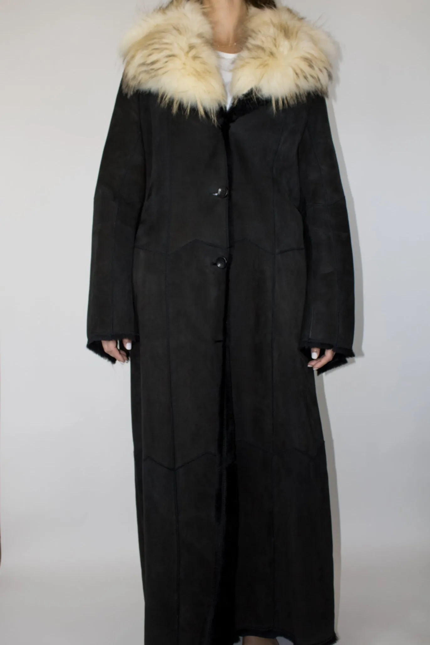 Vintage Made In Italy Suede and Fox Fur Coat