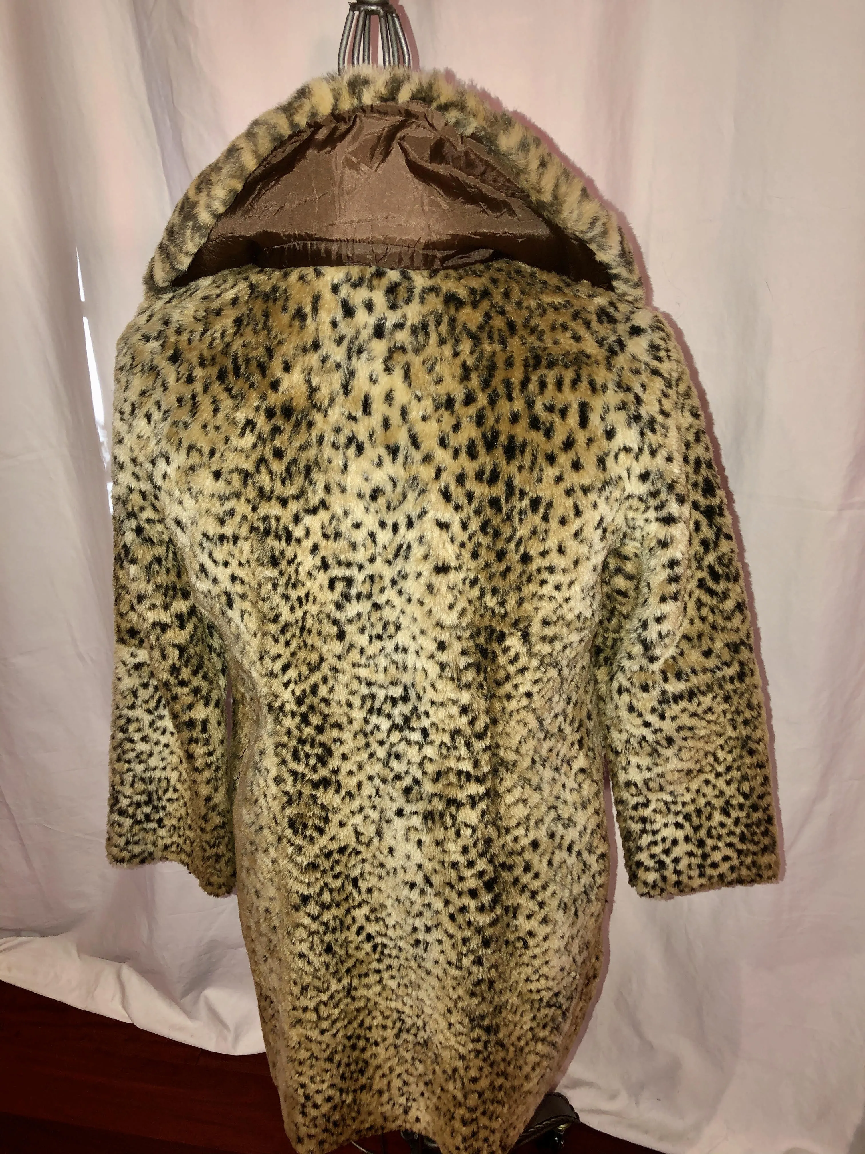 Warm Fake Leopard Fur Coat