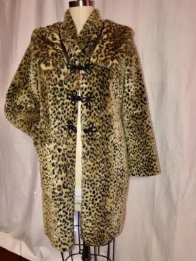 Warm Fake Leopard Fur Coat