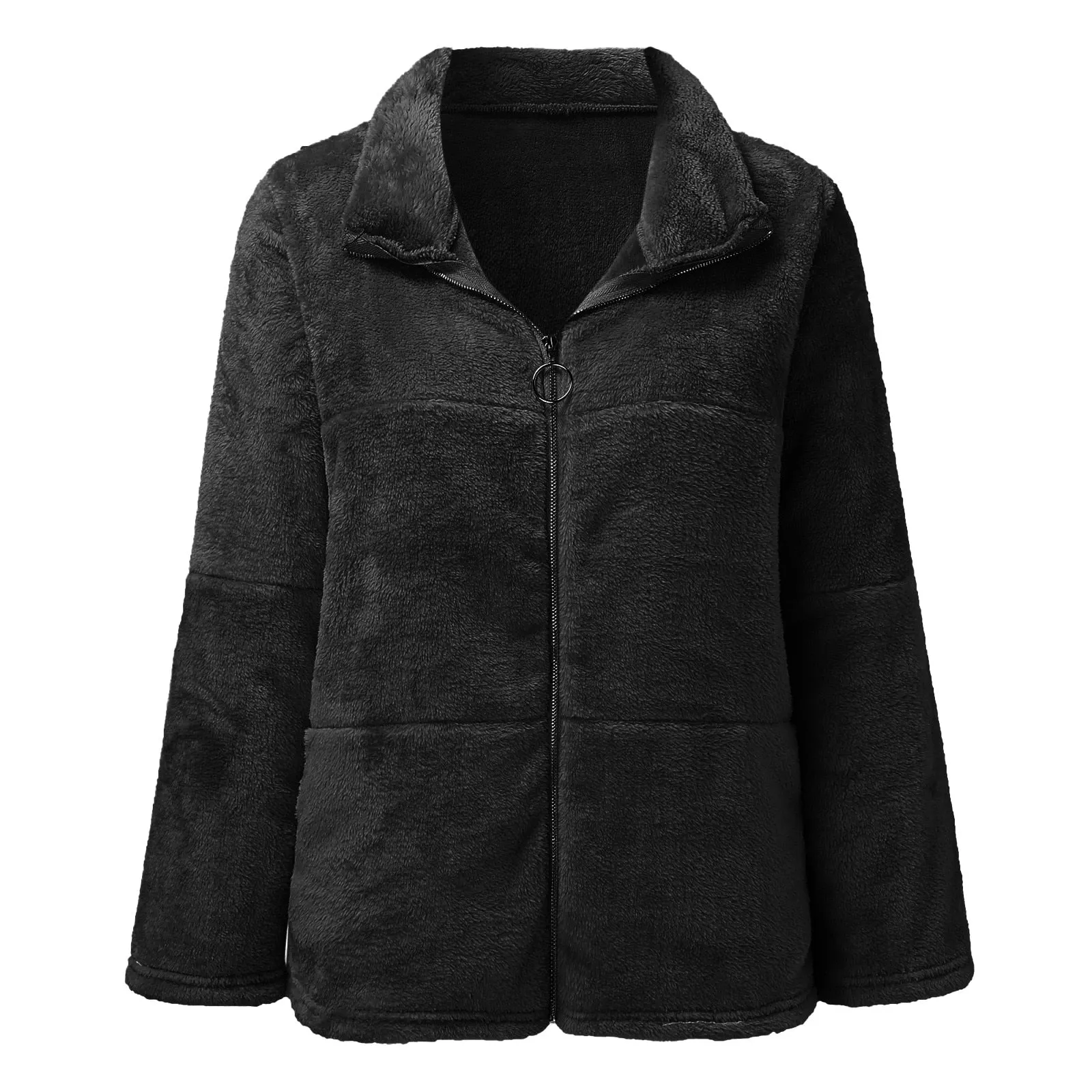 Warm Plush Cardigan Sweater/Coat With  Zipper