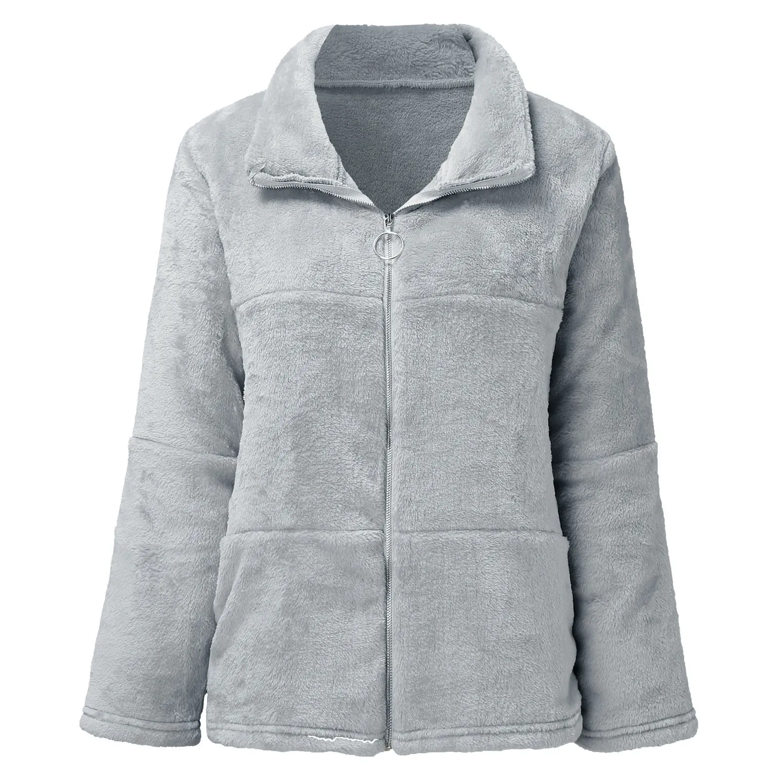 Warm Plush Cardigan Sweater/Coat With  Zipper