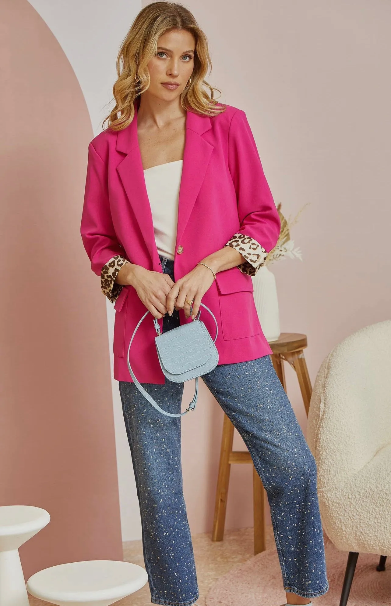 Wild Cuff Hot Pink Blazer