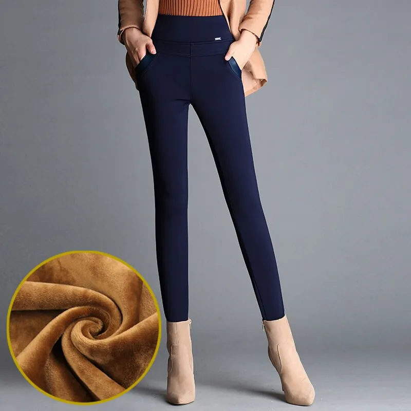 Women's Autumn/Winter High-Waist Warm Leggings | Plus Size