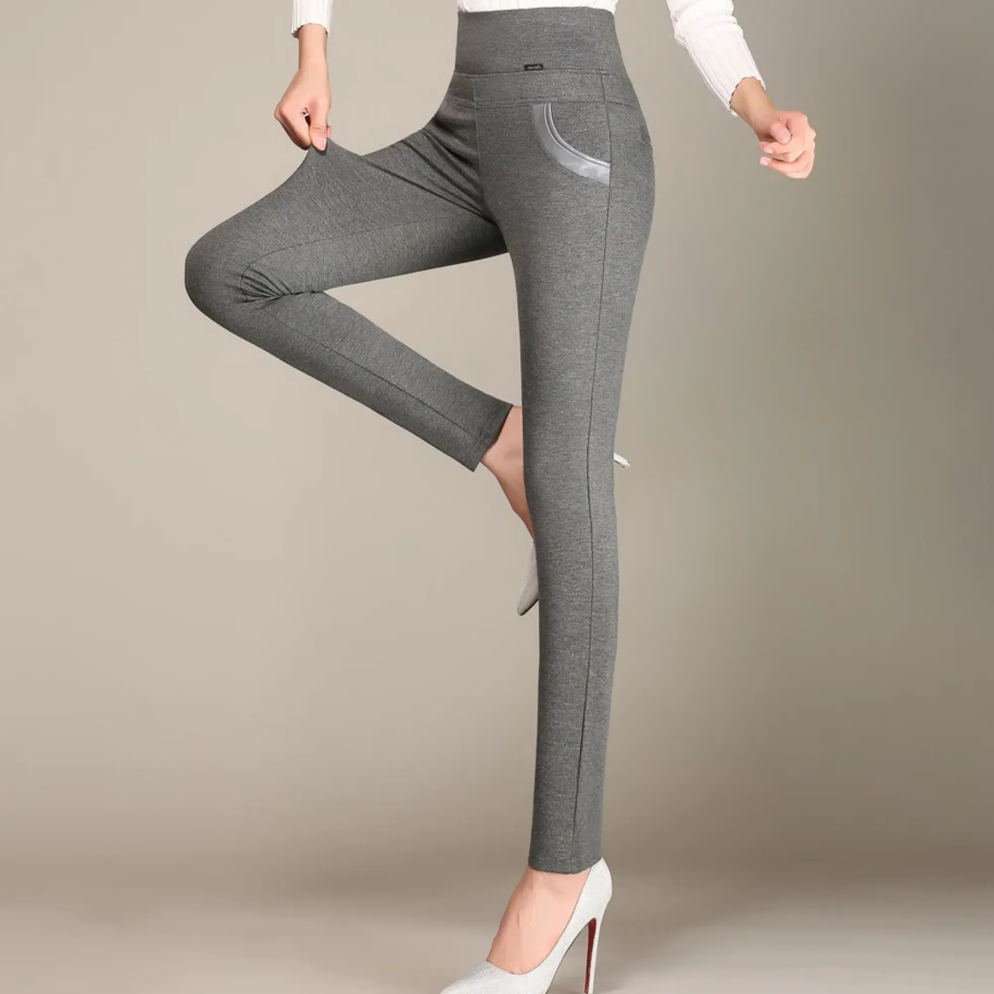 Women's Autumn/Winter High-Waist Warm Leggings | Plus Size