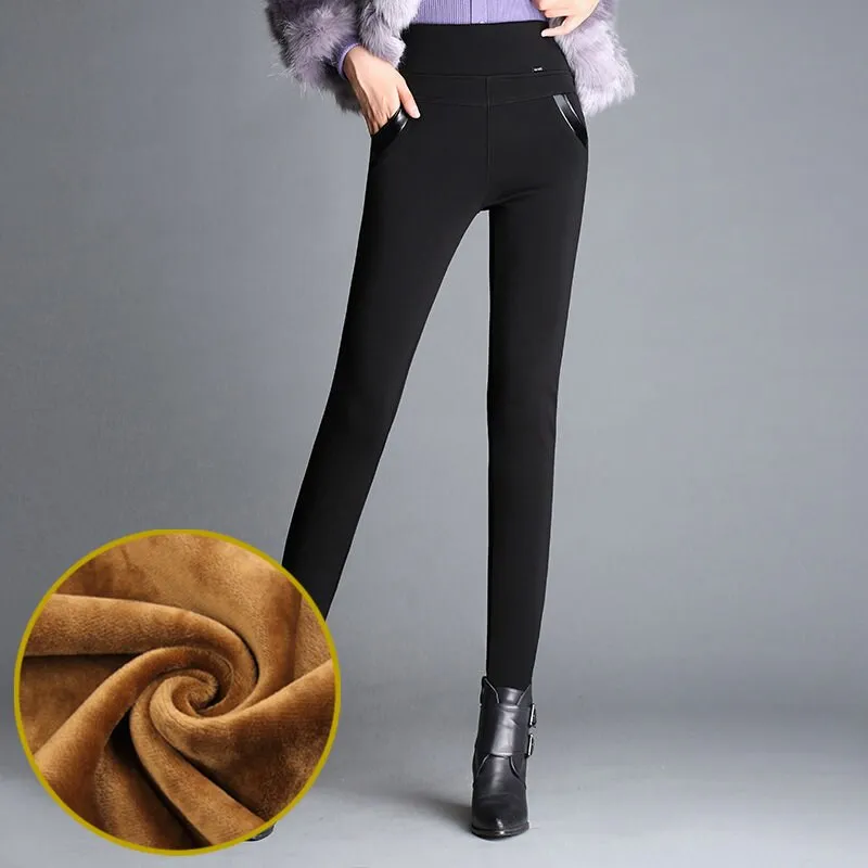 Women's Autumn/Winter High-Waist Warm Leggings | Plus Size