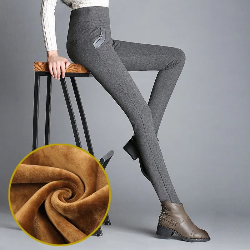 Women's Autumn/Winter High-Waist Warm Leggings | Plus Size