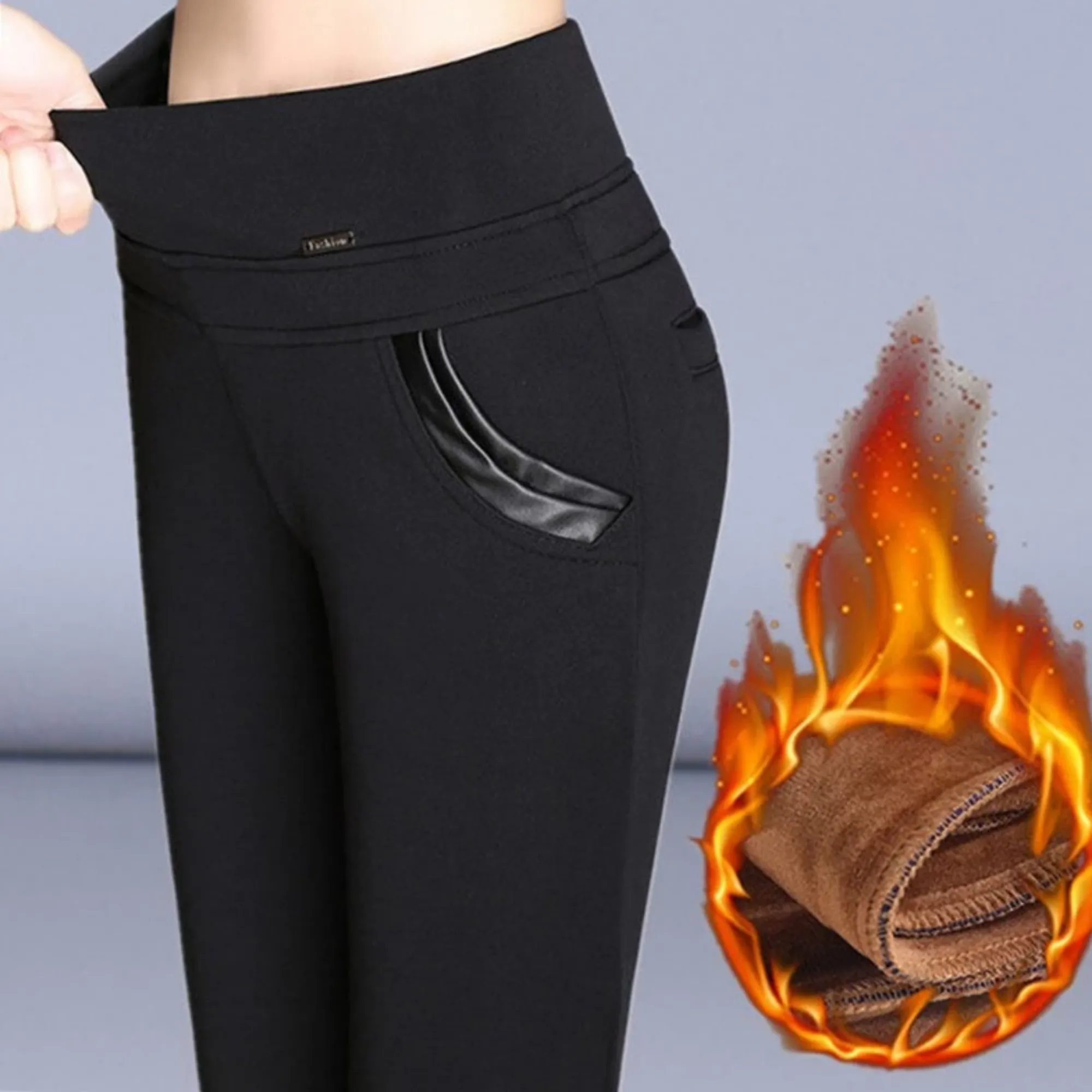 Women's Autumn/Winter High-Waist Warm Leggings | Plus Size