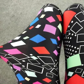 Women's Summer Polyester High-Waist Crop Leggings With Print