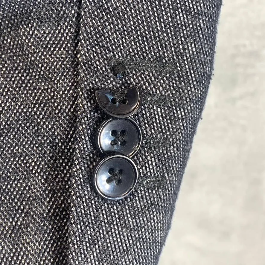 ZARA MAN Men's Black Textured Straight Fit Two-Button Basic Blazer SZ L