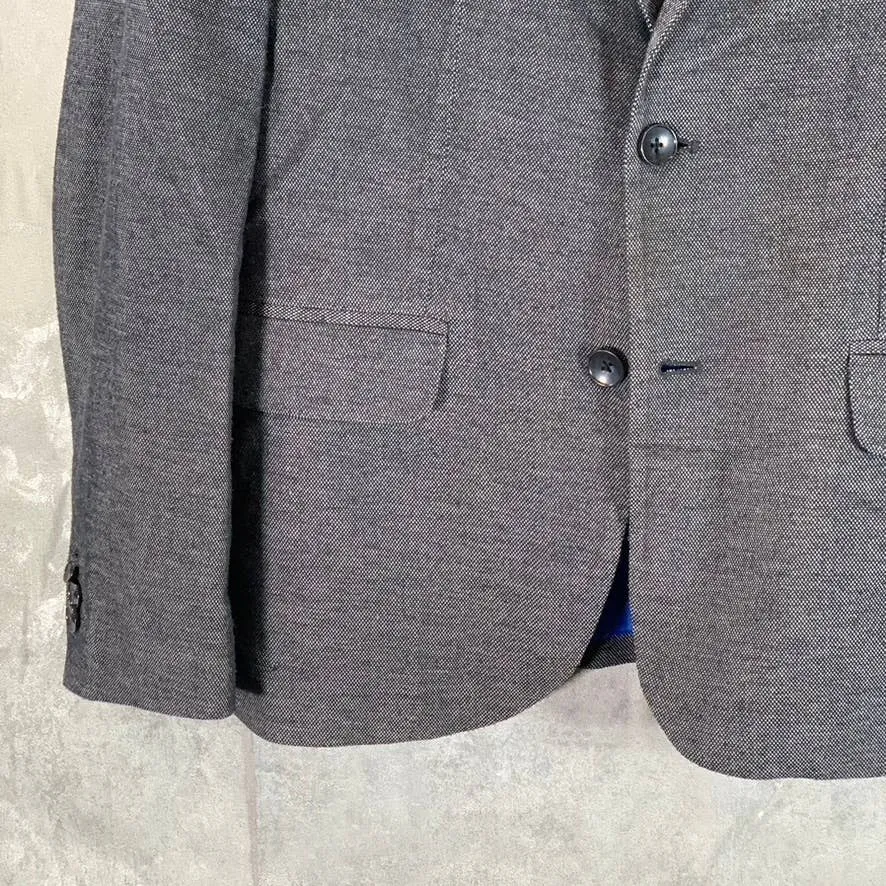 ZARA MAN Men's Black Textured Straight Fit Two-Button Basic Blazer SZ L