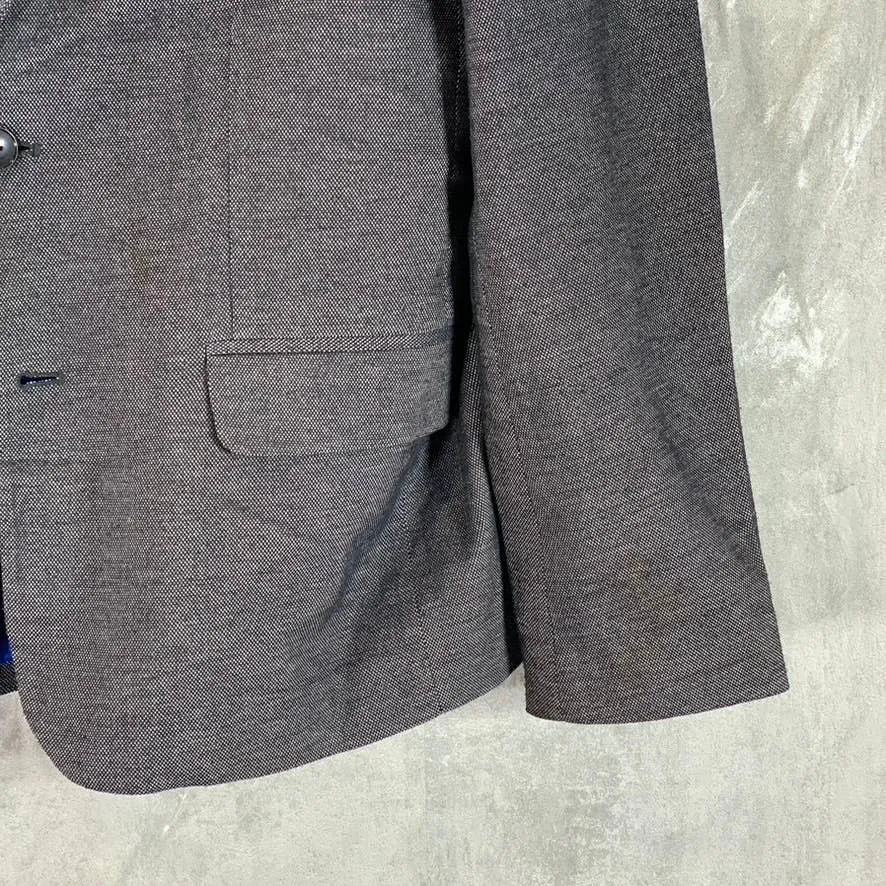 ZARA MAN Men's Black Textured Straight Fit Two-Button Basic Blazer SZ L