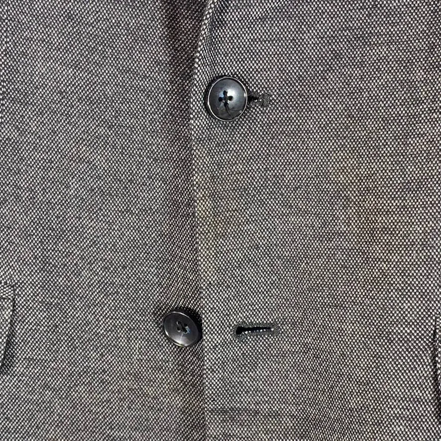 ZARA MAN Men's Black Textured Straight Fit Two-Button Basic Blazer SZ L