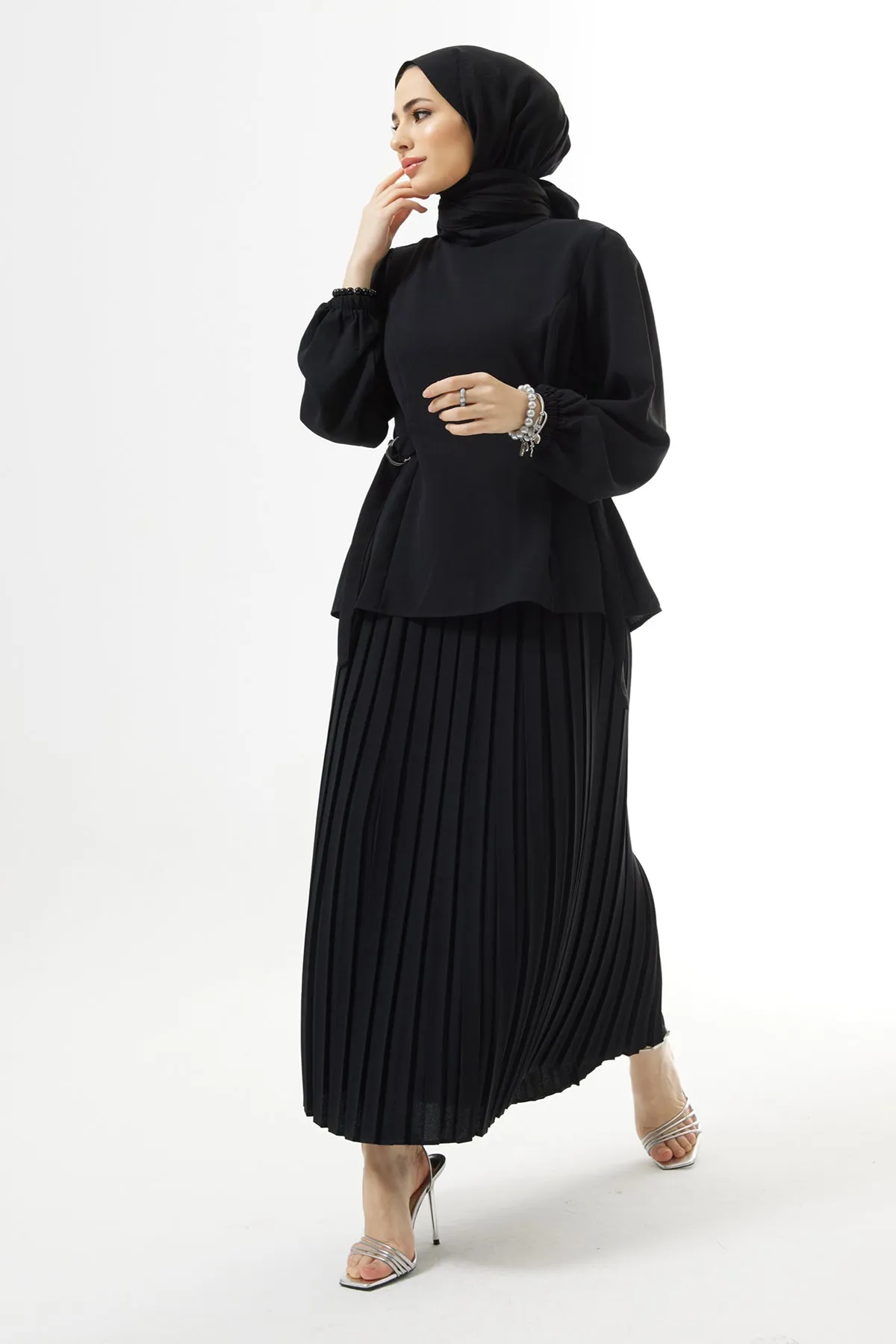 ZRF Women Pleated Skirt Suit - Black - Brockton
