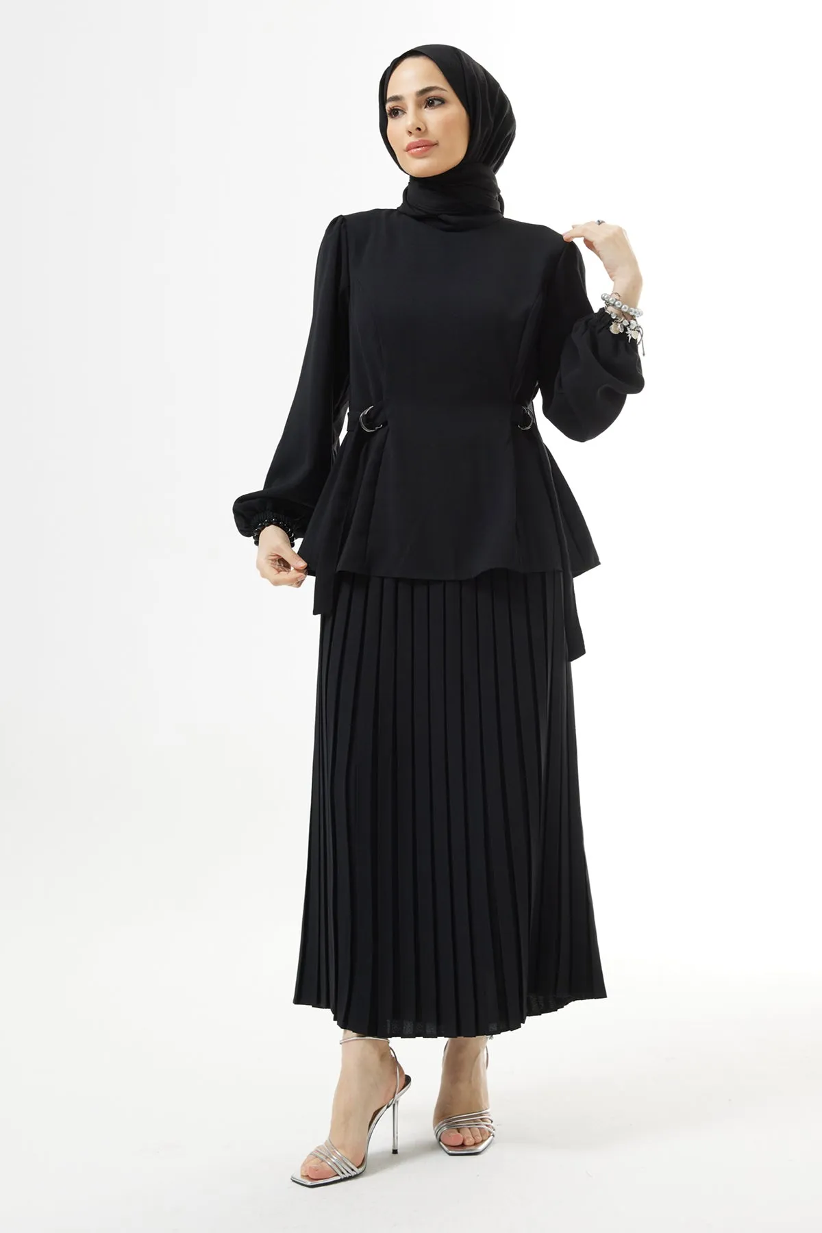 ZRF Women Pleated Skirt Suit - Black - Brockton