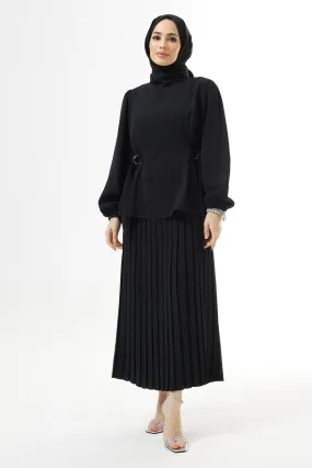 ZRF Women Pleated Skirt Suit - Black - Brockton